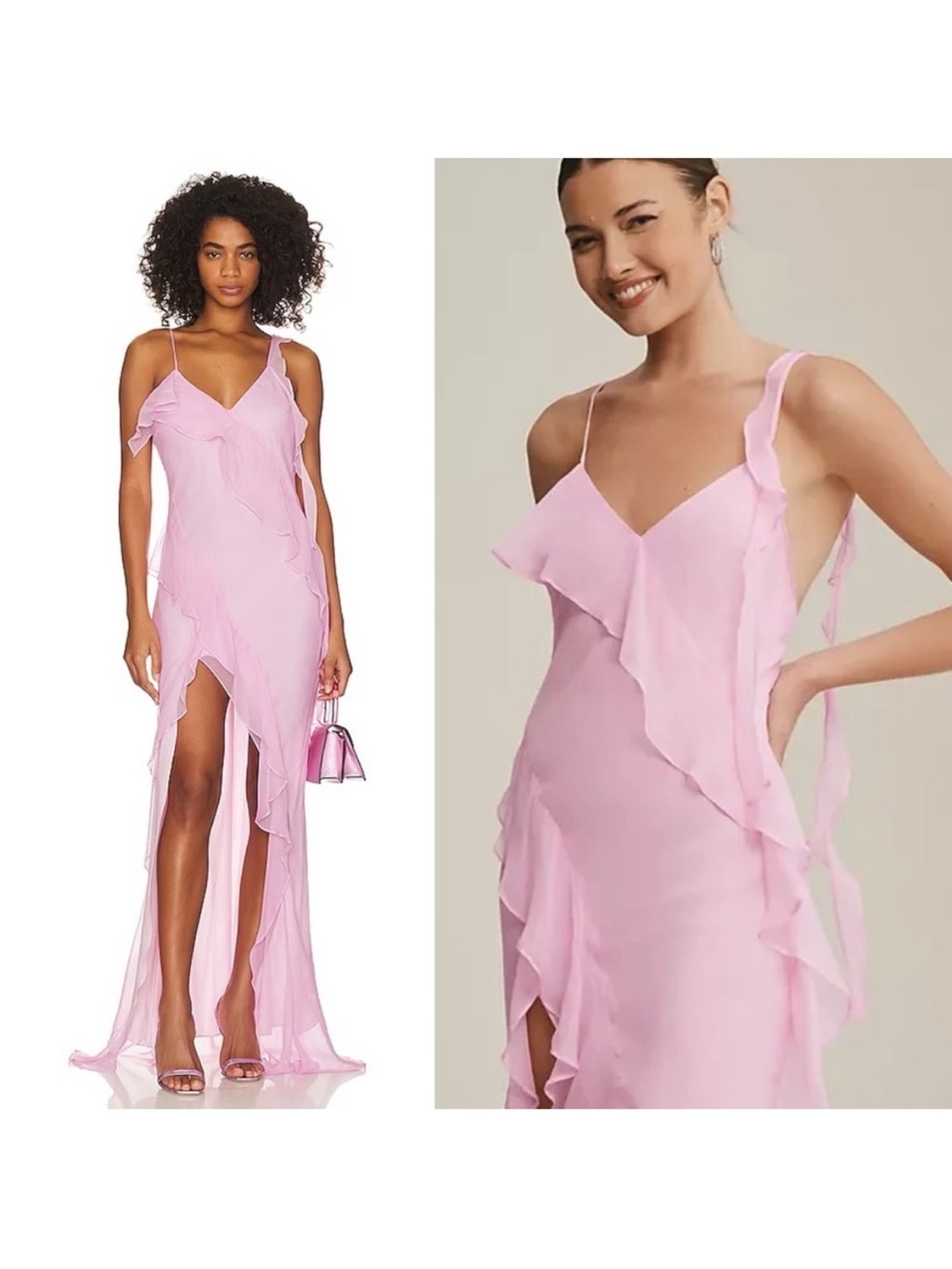 Amanda Uprichard X Revolve Cassilda Gown in Baby Pink